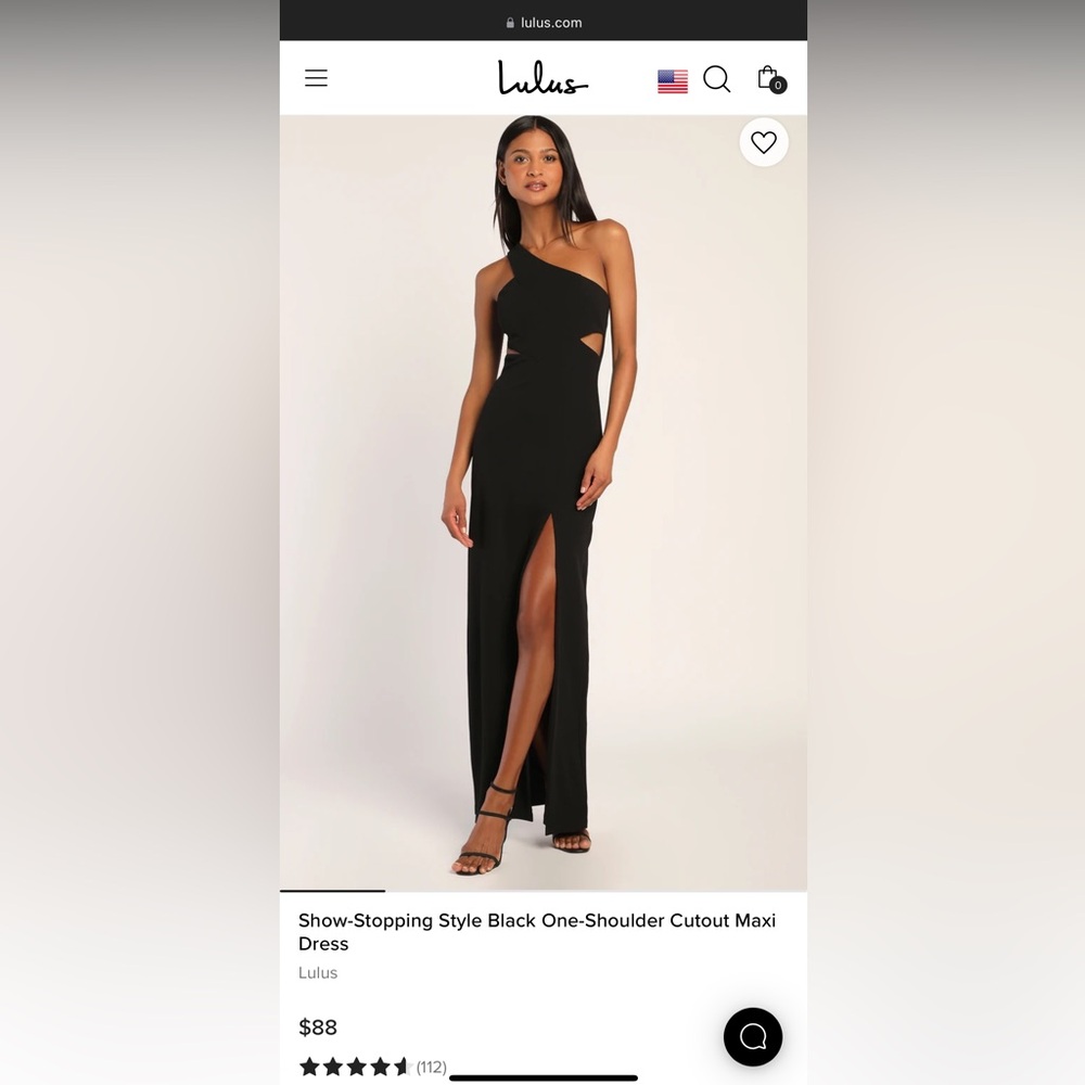 Asymmetrical Black Maxi Dress